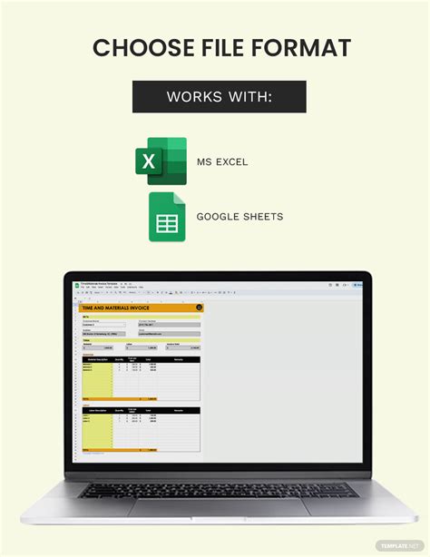 Time & Materials Invoice Template - Google Sheets, Excel | Template.net