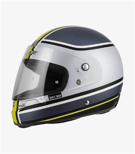 Casco Integral NZI Street Track 4 Outline Blanco Y Amarillo Mate