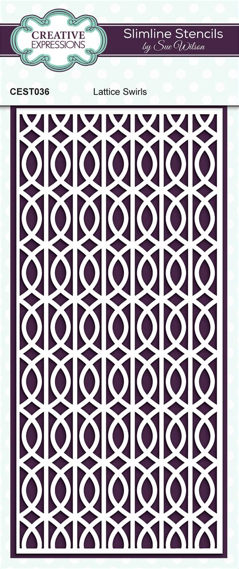 Creative Expressions Slimline Stencil By Sue Wilson Lattice Swirls