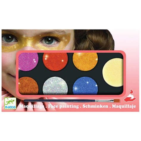 Estuche De Maquillaje Paleta 6 Colores Efecto Purpurina Djeco Sol Solete