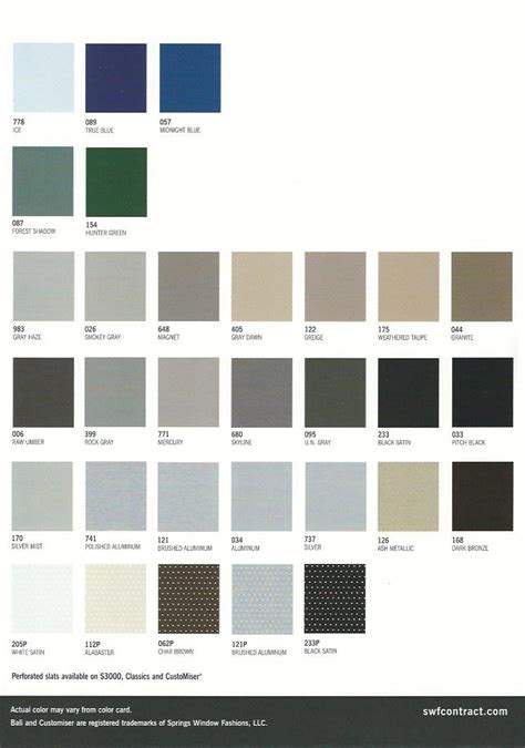 Hunter Douglas Color Chart - Infoupdate.org