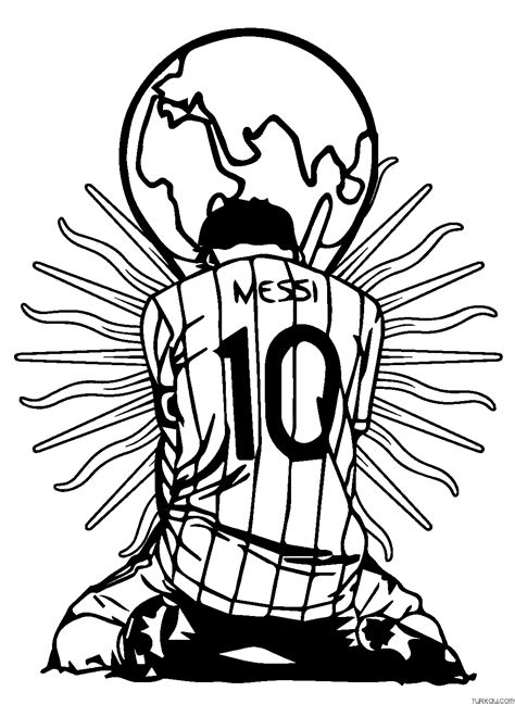 Footballer Lionel Messi Coloring Page Turkau