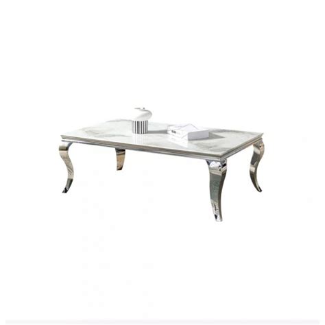 Baroque Table Basse Chrome Verre Blanc Marbr Troc Fr Jus