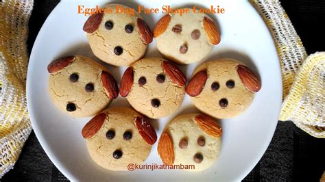 Dog Face Shaped Cookies with Kadai (Without Oven, Eggless, No Maida) ~ Kurinji Kathambam