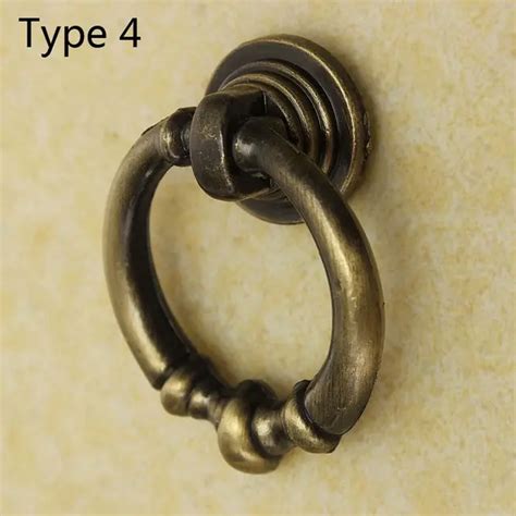 Vintage Antique Brass Alloy Cabinet Pulls Knobs Single Hole Cabinet