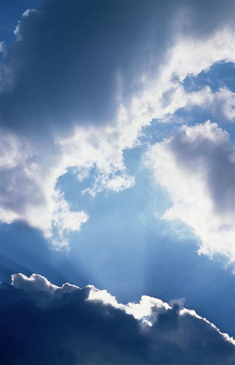 Sunray Blue Sky With Grey Cumulus Cloud By Andrew Holt