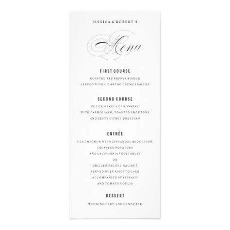 4 Course Meal Menu Template