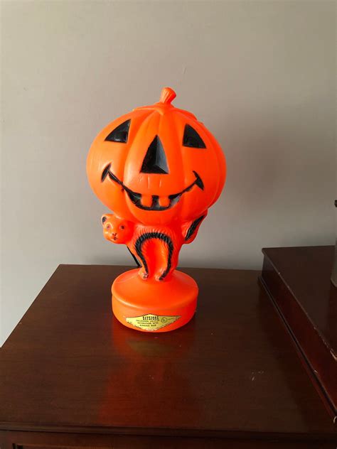 Vintage Light Up Blow Mold Bayshore Jack O Lantern Cute Jol Etsy