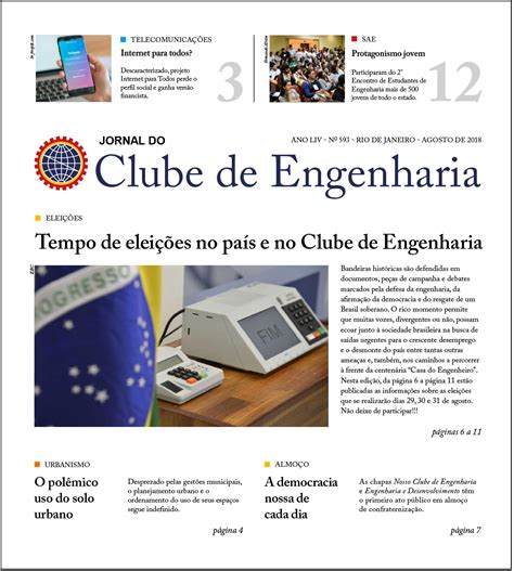 Jornal Do Clube De Engenharia Nº 593 Agosto De 2018 Clube De Engenharia