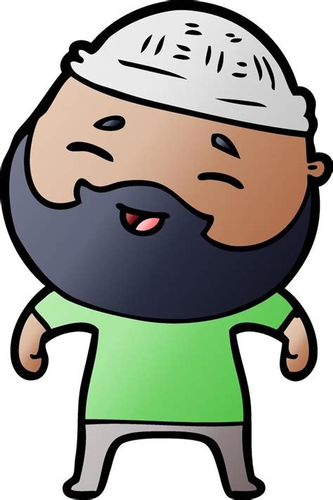 Cartoon Happy Bearded Man 12477372 Vector Art At Vecteezy