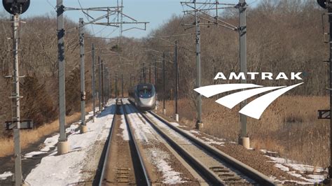 Amtrak Northeast Corridor Rearview Ride Boston Ma To New London Ct