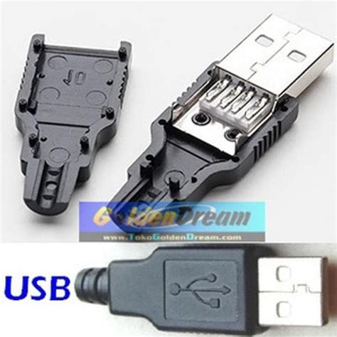 Jual SOKET USB KOSONG TIPE JANTAN USB SOCKET CONNECTOR MALE PLUG