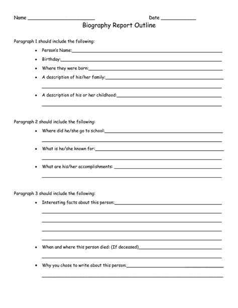 Famous Person Research Worksheets