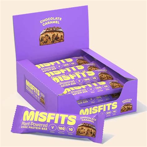 Misfits Caramel Chocolate Protein Bar 45g Health Matters