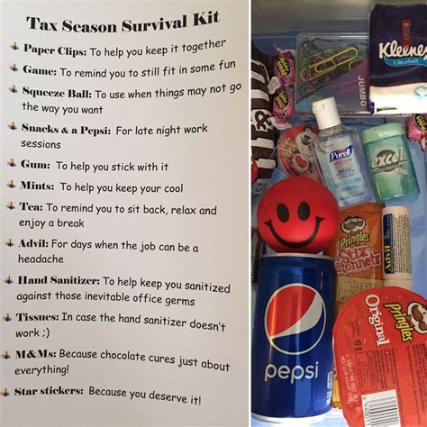 Office Tax Season Survival Kit New Job Survival Kit Office