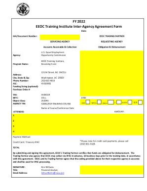 Fillable Online Fy Eeoc Training Institute Inter Agency Agreement