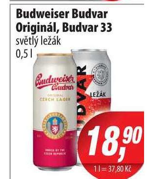 ARCHIV Budweiser Budvar Originál Budvar 33 světlý ležák 0 5l v akci