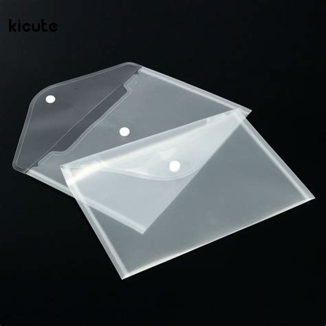 12pcs Set Best Transparent Plastic A5 Folders File Bag Document Hold