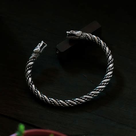 Bracelete De Prata Masculina Artesanal Snake Modaro Joias