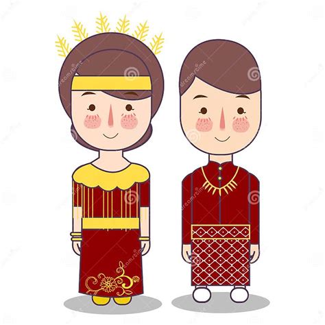 Ternate North Maluku Province Wedding Couple Cute Indonesian Traditional Clothes Costume Bride