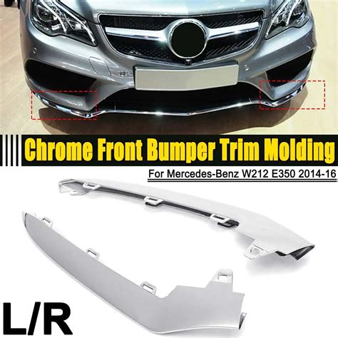 Pcs Left Right Abs Chrome Sliver Front Bumper Cover Trim Molding For