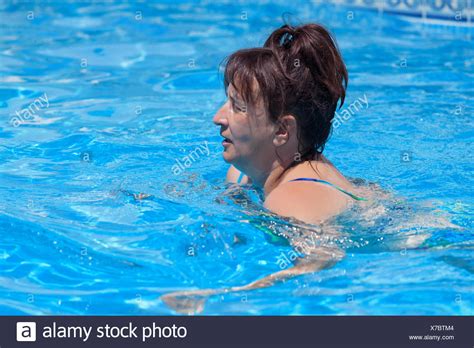 Middle Aged Woman In Bikini High Resolution Stock Photography And