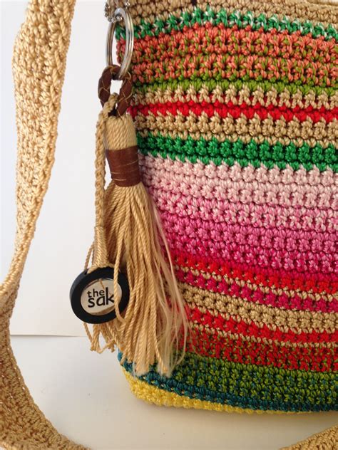 The Sak Casual Classics Play Stripe Crochet Cross Body Tote Shoulder