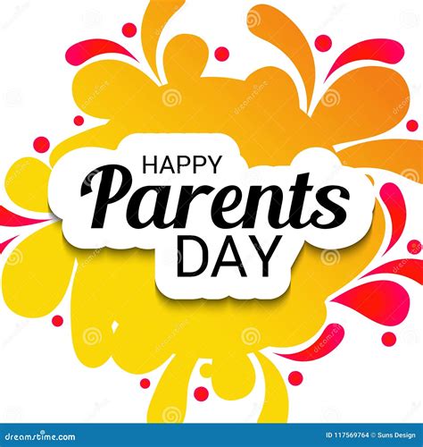 Happy Parents Day. stock illustration. Illustration of poster - 117569764