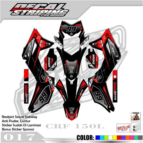 รปลอก HONDA CRF L 150 DECAL STICKER FULL BODY Variation List HONDA