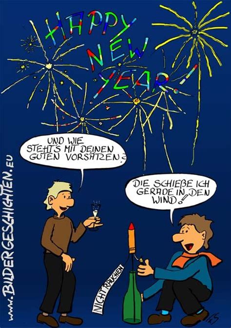 Cartoon Neujahr Silvester Spr Che Lustig Silvester Lustig