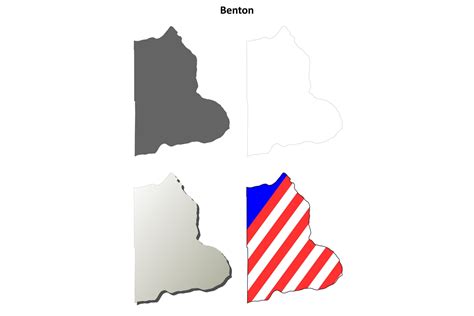 Benton County Outline Map Set Graphic by davidzydd · Creative Fabrica