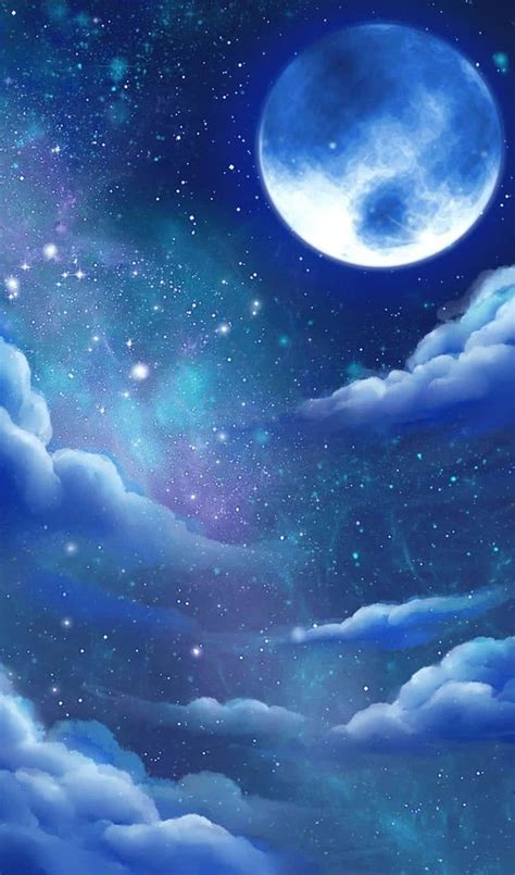 Download Enchanting Blue Moon Night Sky Wallpaper | Wallpapers.com