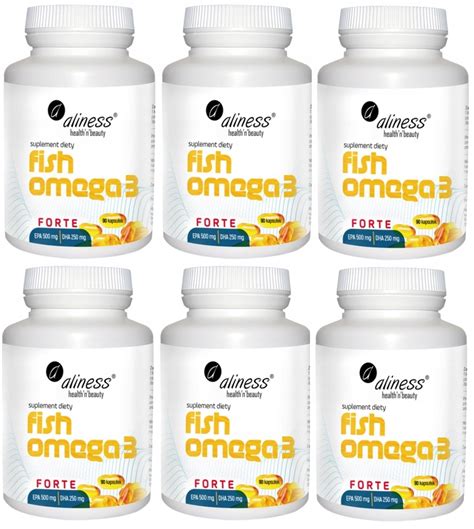 Aliness Fish Omega 3 FORTE 500 250mg EPA DHA 6x90kaps Wsparcie mózgu