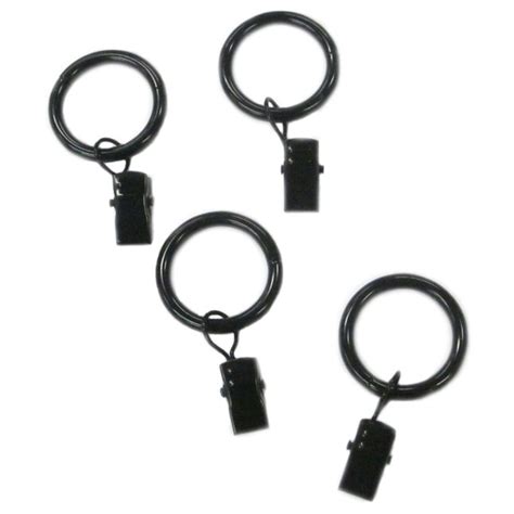 Style Selections 7-Pack 1-in Black Steel in the Curtain Rings ...