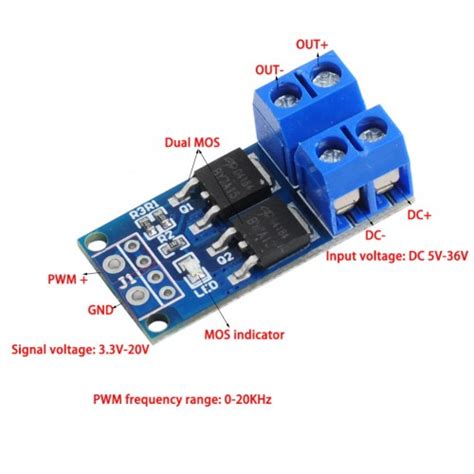 DC 5V 36V 15A Max 30A 400W Dual High Power MOS Transistor Driving