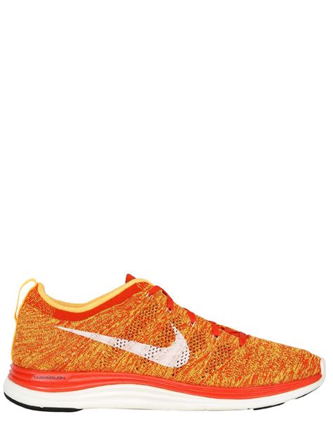 Nike Flyknit Running Sneakers In Orange For Men Lyst