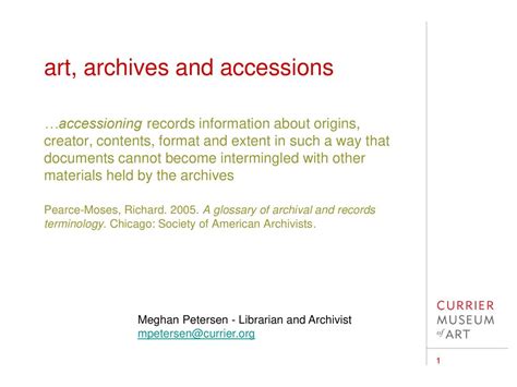 Art Archives And Accessions Ppt Download