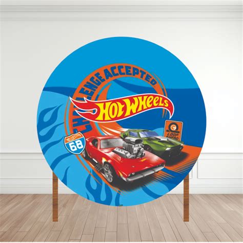 Painel Em Lona Redondo Tema HOTWHEELS Lona Fosca Shopee Brasil