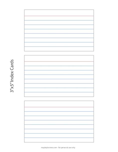 3x5 Inch Printable Index Cards Template