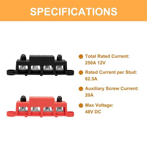 Blocco Di Distribuzione Dell Alimentazione 12V 48V DC Busbar 250A