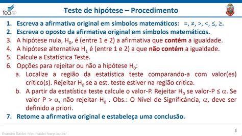 Procedimento para testes de hipóteses YouTube