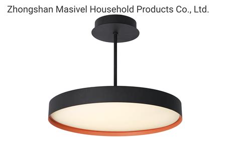 Masivel Metal Round Chandelier Black Indoor Modern Pendant Light