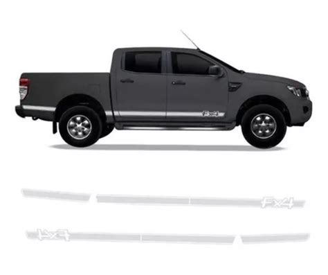 Adesivo Lateral Ford Ranger Fx Faixa Prata Decorativo