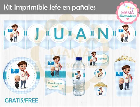 Mamá Decoradora Kit imprimible de Jefe en Pañales