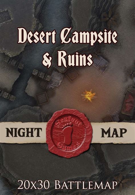 Seafoot Games Desert Campsite Ruins Night X Battlemap