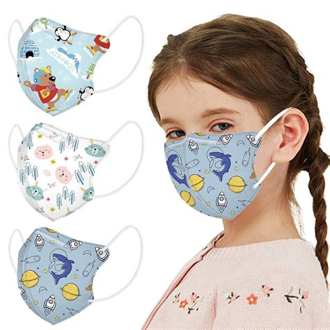 10st Cartoon Kids s Baby Kn95 Mask Engångs Ffp2 Mask Tecknad 4ply Ear