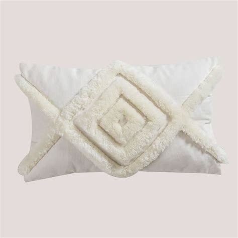 Sklum Coussin Rectangulaire En Coton X Cm Takker Style Blanc