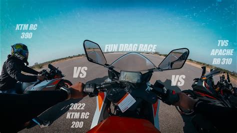 2022 Ktm Rc 200 Vs Rc 390 Vs Rr 310 Fun Drag Race Ft Vikrantkeshari Ft Chalta Pahiya