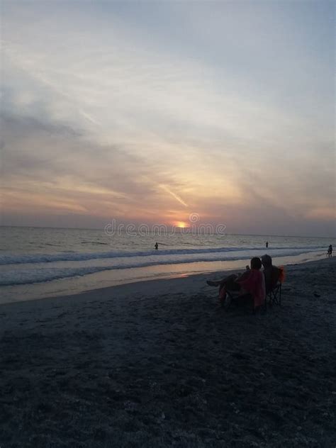 Pretty Beach Sunset stock image. Image of beach, sunset - 146036961