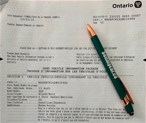 Used Vehicle Information Package A Must When Selling A Car In Ontario